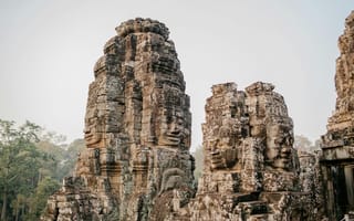 Картинка храм, Камбоджа, скульптуры, история, природа, архитектура, пейзаж