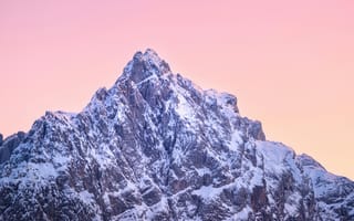 Картинка гора, пейзаж, снег, закат, природа, высота, красота