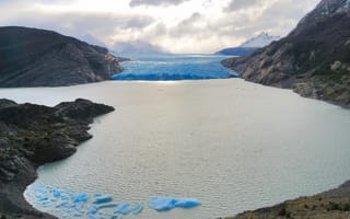 Картинка ледник, озеро, природа, горы, пейзаж, вода, небо