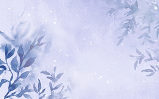 Картинка обои, природа, листья, акварель, синий, фон, арт