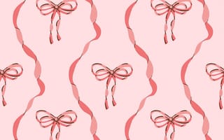 Картинка ленты, бантики, узор, розовый, декор, фоновое, красивое