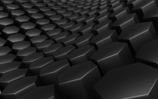 Картинка гексагон, черный, фоновое, абстракция, текстура, 3D, гладкий