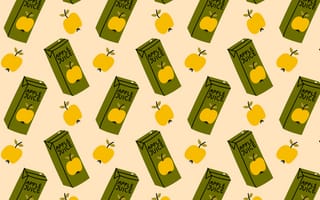 Картинка яблочный сок, упаковка, фрукты, желтый, узор, дизайн, обои
