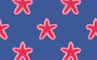 Картинка звезда, узор, море, фон, красный, синий, декор