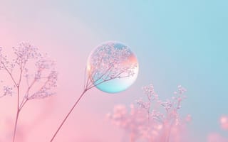 Картинка природа, цветы, мягкие цвета, капля, фон, абстракция, красота