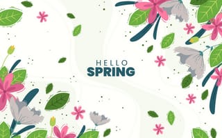 Картинка весна, цветы, природа, фоны, обои, зелень, иллюстрация