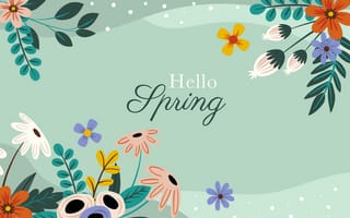 Картинка весна, цветы, природа, фоны, иллюстрация, декор, пейзаж