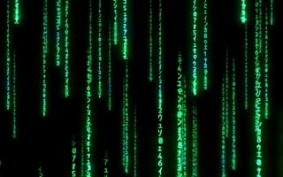 Картинка матрица, цифры, зеленый, технологии, футуризм, абстракция, фон