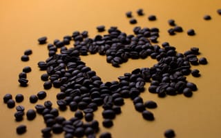 Картинка кофейные зерна, сердце, черный, фоновое изображение, еда, натюрморт, креатив