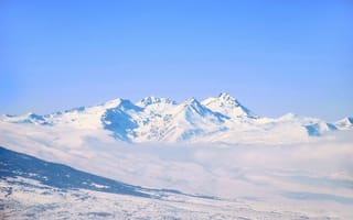 Картинка горы, снег, пейзаж, природа, небо, зима, альпинизм