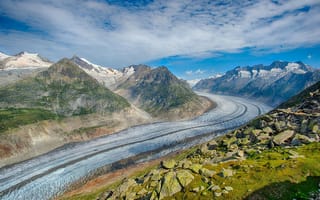 Картинка горы, ледник, природа, пейзаж, небо, ландшафт, швейцария