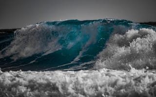 Картинка волны, океан, вода, природа, пейзаж, синий, море