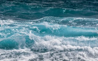 Картинка океан, волны, вода, природа, море, пейзаж, синий