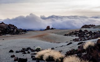 Картинка пейзаж, горы, облака, природа, пустыня, скалы, закат