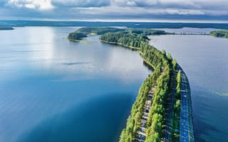 Картинка природа, озеро, лес, пейзаж, водоем, небо, отдых, пейзажный, путешествие