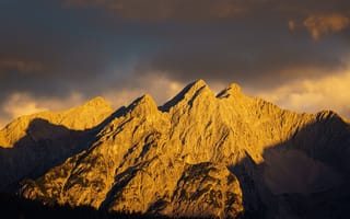 Картинка горы, природа, закат, пейзаж, скалы, свет, обои