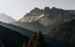 Картинка горы, природа, пейзаж, лес, закат, альпы, пейзажные обои