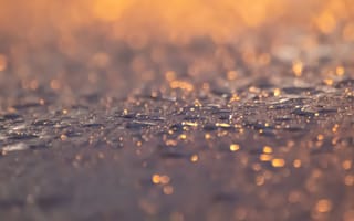 Картинка капли, вода, размытость, свет, фон, природа, блики