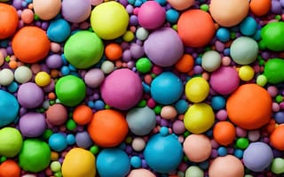 Картинка цветные шары, обои, радужные, декор, игрушки, круги, веселые