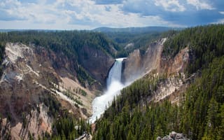 Картинка водопад, природа, горы, лес, пейзаж, небо, национальный парк