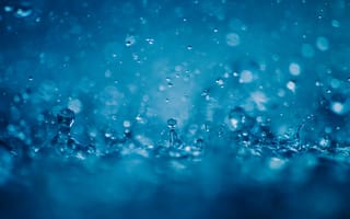Картинка вода, дождь, капли, синий, природа, фоновое, текстура
