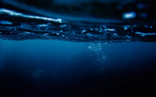 Картинка вода, глубина, пузырьки, океан, синий, подводный, спокойствие