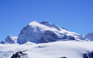 Картинка гора, снег, пейзаж, небо, природа, зима, альпинизм
