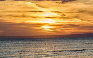 Картинка закат, море, пейзаж, облака, природа, спокойствие, отдых