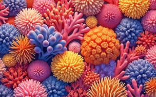 Картинка кораллы, море, подводный мир, цвета, природа, текстуры, абстракция