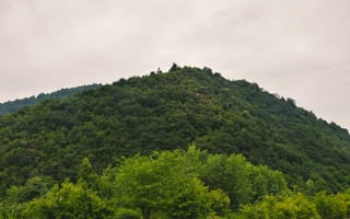 Картинка гора, природа, лес, пейзаж, зелень, облака, отдых