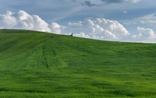 Картинка пейзаж, зелень, небо, облака, холмы, природа, лето