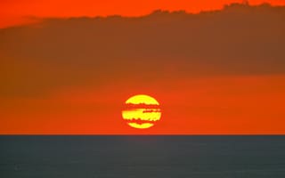 Картинка закат, солнце, море, небо, пейзаж, природа, красота