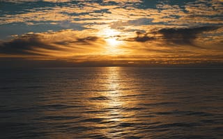 Картинка закат, море, облака, природа, пейзаж, спокойствие, вода