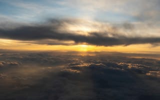 Картинка закат, облака, небо, природа, пейзаж, свет, атмосфера