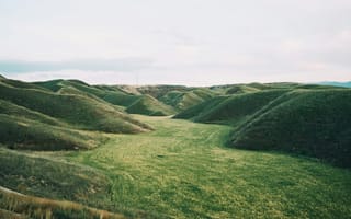 Картинка пейзаж, природа, холмы, зелень, небо, долина, спокойствие