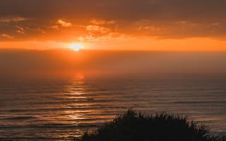 Картинка закат, море, природа, пейзаж, океан, небо, солнце
