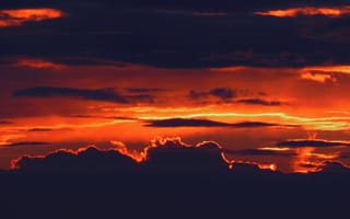 Картинка закат, небо, облака, цвета, природа, пейзаж, красота