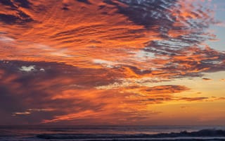 Картинка закат, море, облака, природа, пейзаж, красота, океан