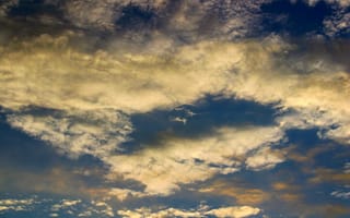 Картинка небо, облака, пейзаж, природа, закат, день, красота