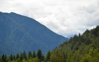 Картинка горы, природа, пейзаж, лес, облака, зелень, отдых