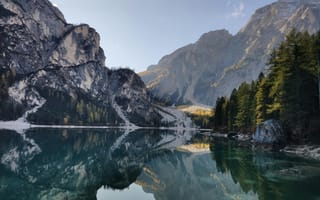 Картинка горы, озеро, природа, отражение, лес, пейзаж, осень
