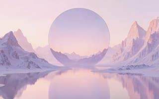 Картинка пейзаж, горы, озеро, сфера, зимний, природа, мистика