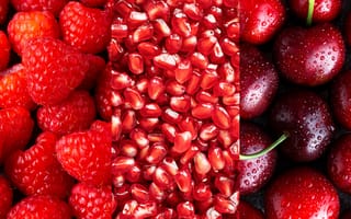 Картинка ягоды, малина, гранат, вишня, красный, фрукты, свежесть, еда, натуральный, десерт