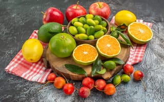 Картинка фрукты, яблоки, цитрусовые, лимоны, апельсины, натуральные, еда