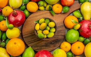 Картинка фрукты, еда, натюрморт, цвета, здоровье, доска, плод