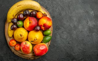 Картинка фрукты, банан, яблоки, груши, плод, еда, натюрморт