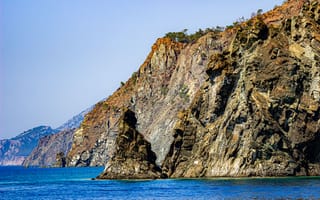 Картинка скалы, море, пейзаж, природа, берег, горы, отдых
