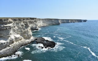 Картинка море, скалы, пейзаж, природа, берег, солнце, воды