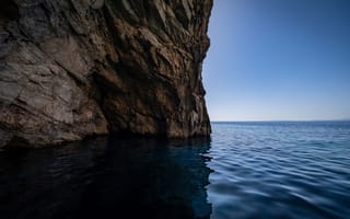 Картинка море, скала, пейзаж, природа, водная гладь, небо, отдых