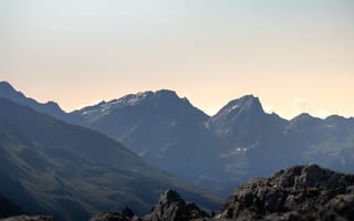 Картинка горы, пейзаж, природа, горный, скалы, небо, восход